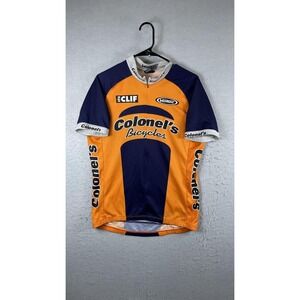 Verge Colonel's Bicycles Cycling Jersey Mens XL+ Orange‎ Blue Full Zip Road Bike
